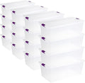 Sterilite 16-Pack 110 Quart ClearView Latch Box Stackable Organizer Bins with Latching Lids - Clear Plastic Organization Containers for Closet Bedroom Shelving Units and Everyday Home Storage