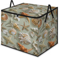XL Large Clothes Storage with Lid Handle Starfish Large Thick Clothes Blanket Storage Containers for Organizing Bedroom Closet Comforter Tropical Seashells and Scallops