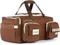 WOLFpak Ultimate 40L Gym &amp Travel Duffle Bag for Men &amp Women | Heavy-Duty Gear Bag w/Durable Waterproof 1000D Oxford Material | Hard Shell Base Laptop Sleeve Custom Patch Options | (Mocha Br