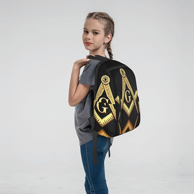 Gold freemason freemasonry masonic Travel Laptop Backpack Womens Mens Bag Bookbag