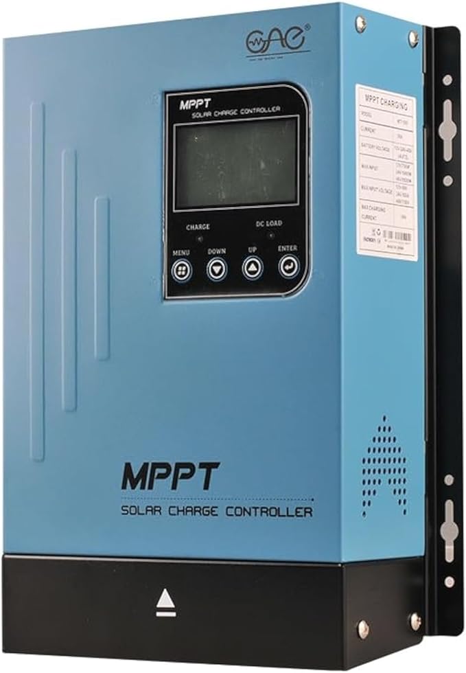 60A MPPT Solar Charge Controller 12V24V48V Auto Battery Regulator Solar Panel Max 150V Input for Lithium Sealed Gel and Flooded Batteries (Blue)