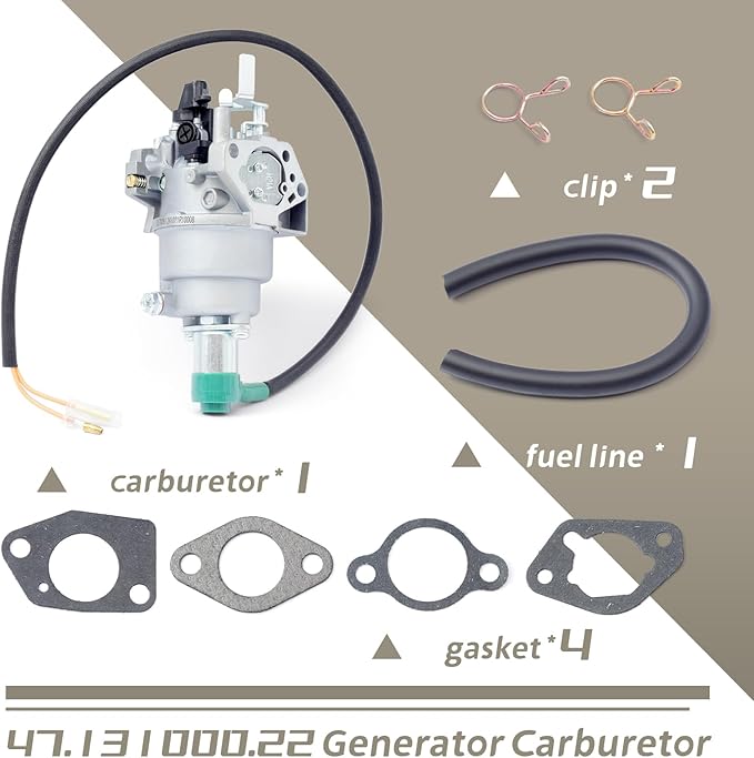 47.131000.22 Generator Carburetor Replacement for Champion 9375/7500 9000/7000 Watt YF190FD-2-211 9000w 439cc Generator Replace 41532 100161 P27-2E