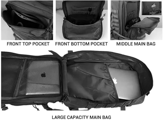 900D Oxford Military Tactical Backpack Molle Army Assault3 days pack bug out Bag for PhotographerHickingTreekingTravel (Khaki)