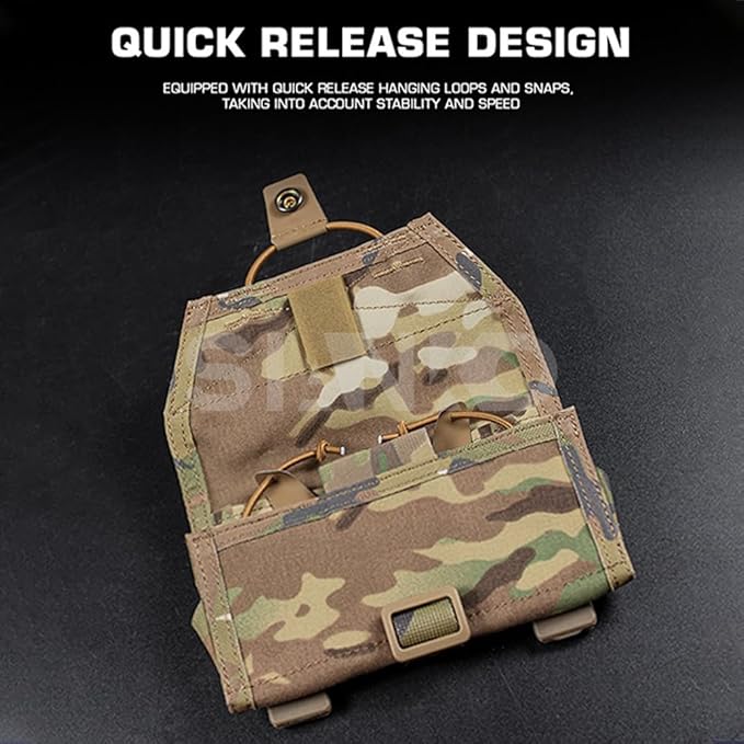 Molle Phone HolderMap Tactical Pouch Chest Board Plate Carrier Stand BagAirsoft Paintball Military CS GearMolle Universal Folded Pack (Black)
