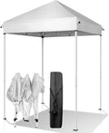 5'x5' Pop Up Canopy TentBeach Tent with One Push SetupInstant Setup GazeboPortable &amp Compact Sports ShelterOutdoor Sun Shade for EventsPartiesCampingOutdoor Events (White)