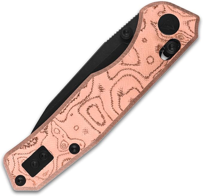CMB Explorer V2 Copper Foil Handle 14C28N Tanto Blade Crossbar Lock Pocket Folding Knife Camping Hiking Outdoors EDC with Pocket Clip for Men Women CMB-22B