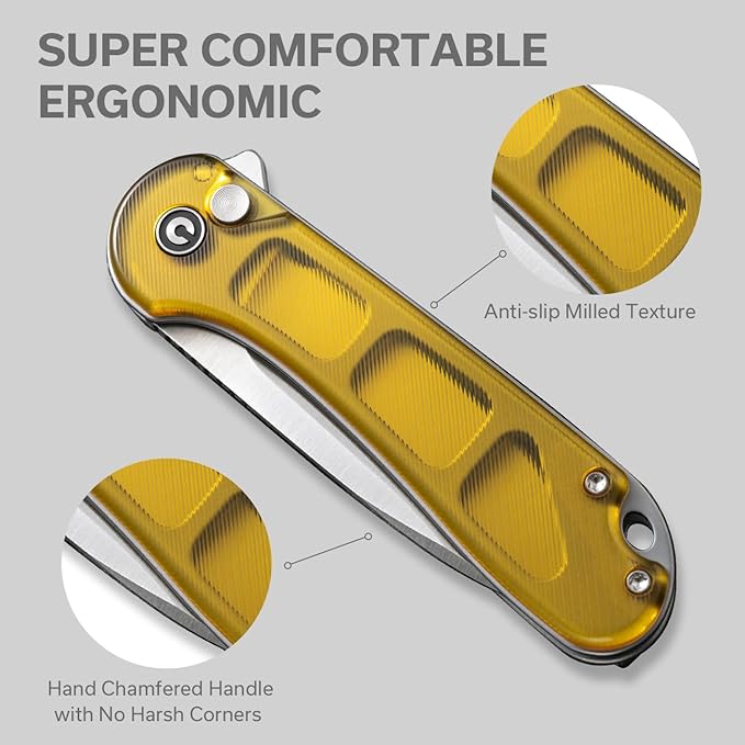 CIVIVI Elementum II Pocket Knife Utility Knife with 2.96 Nitro-V Blade Ultem Handle for Camping Fishing Hunting C18062P-7