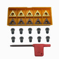 21pcs TCMT32.51 TCMT16T304 Carbide Turning Inserts Replacement Inserts for Lather Tool Holder with M4x10 Alloy Steel Hex Screws and T15 Wrench for Stainless Steel and Steel