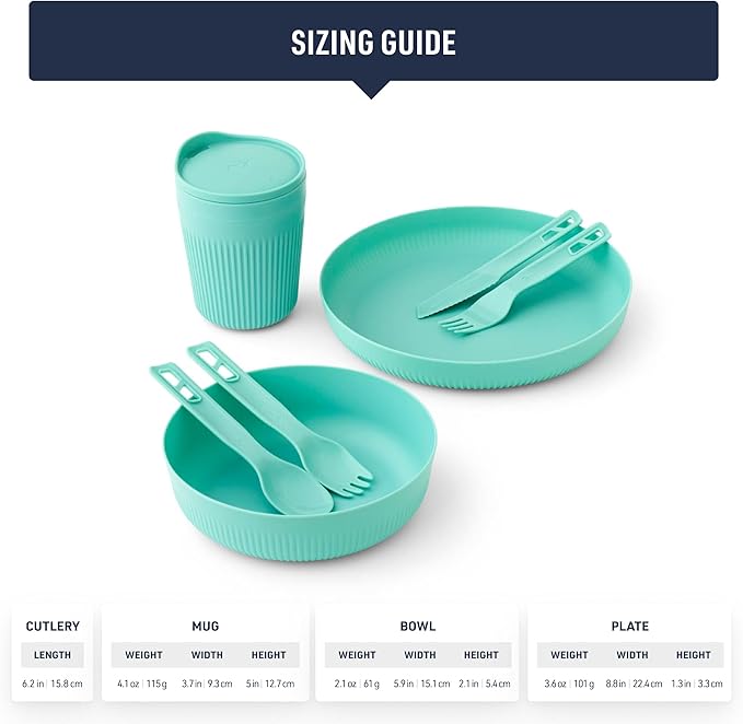 Sea to Summit Passage 1-Person Camping Dinnerware Set Plate Bowl Mug Utensils
