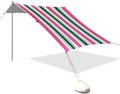 Beach Canopy with Windproof Ropes &amp Sandbags Beach Tent Sun Shade Sun Shelter for Camping Trips Fishing Backyard Fun or Picnics Stripes