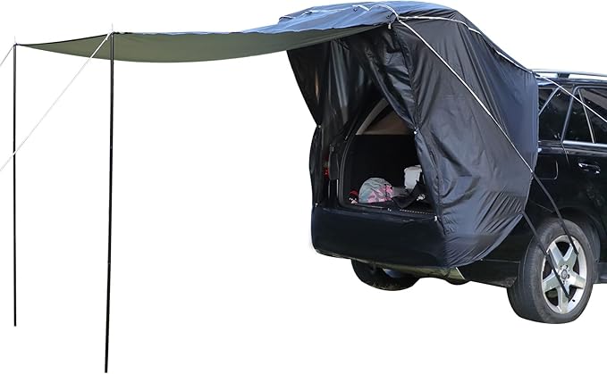 SUV Tent Car Awning UPF 50++ with Portable Waterproof Storage Bag Tear-Resistant Large Space Good Vision Smooth Ventilation Suitable for Outdoor Beach Camping Auto Canopy Shade…