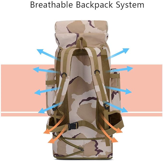 Large-Capacity Travel Bag Outdoor Backpack Men and Women 85L Camouflage Luggage Bag Hiking BackpackA