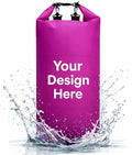 Custom Waterproof Dry Bags - Personalized 5L/10L/20L/30L Floating Lightweight Bags for Kayaking/Fishing/Camping Customizable with Club Logo (Multiple Colors) (Purple)