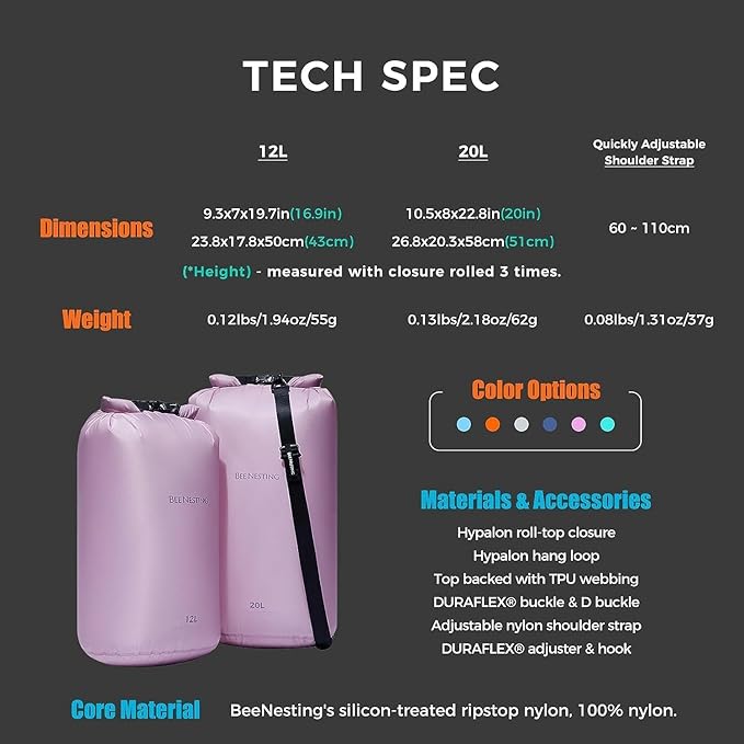 Bee Nesting Waterproof Dry Bag Lightweight Dry Sack Marine Dry Bags Suitable for swimmingkayakingrafting boating surfing outdoor travel mountaineeringhiking