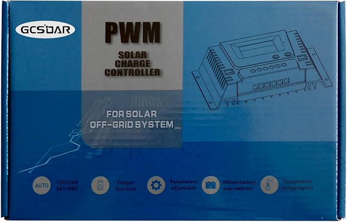 60A Solar Charge Controller 12V 24V 36V 48V Max PV 100VDC Backlit Display Solar Panels Off-Gird Quattro USB Intelligent PWM Regulator for LFP AGM SLD FLA BAT (60A)