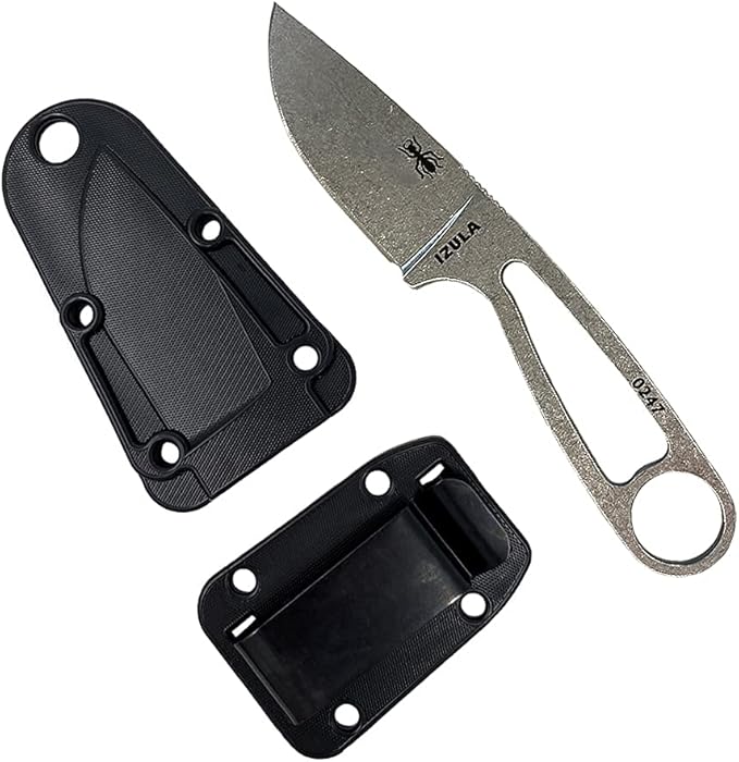 ESEE Izula Fixed Blade Knife w/Molded Polymer Sheath and Clip Plate