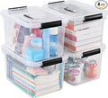 4-Pack 10 L Plastic Storage Bin with Handle Clear Latching Container Box