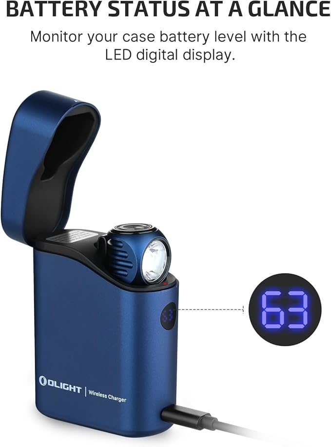 OLIGHT Perun 3 Mini Premium Headlamp 1250 Lumens with Type-C Charging Box Rechargeable Headlight with Red Light OptionPerfect for Working Hiking Camping and Climbing (Midnight Blue)