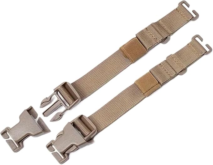 Fanny Pack Extender Strap 6-Pack Adjustable Backpack Straps with Buckle for Tactical Pack Attachment(Khaki)