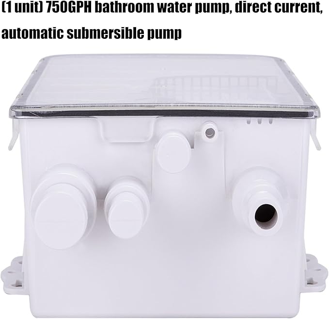 750GPH Portable Bath Shower Water Pump with Auto Float Mechanism Immersible Bilge Pump for Outdoor Camping Sink Drainage