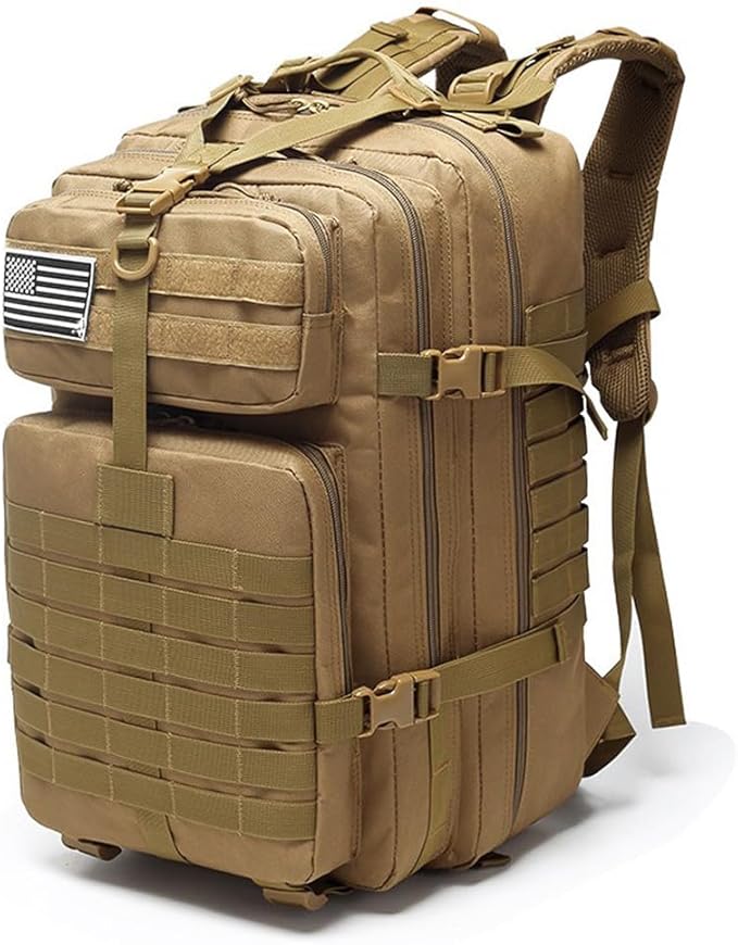 Military Tactical Backpack Large Army 3 Day Assault Pack Molle Bag Backpacks (Mud Color)
