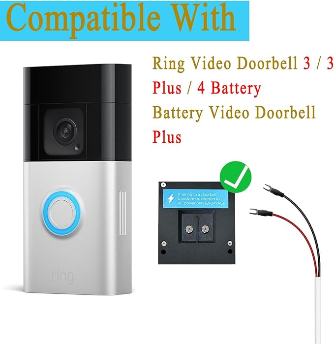 Solar Charger for Ring Doorbell5W IP65 Waterproof Solar Panel for Ring Doorbell Video Doorbell 3/3+ &ampVideo Doorbell 4 Adjustable Wall Mount 9.8ft Cable