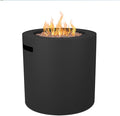 Real Flame Aegean 24 Round Propane Gas Fire Pit Table with Hidden Tank 50000 BTU Powder-Coated Steel Push-Button Ignition Lava Rock Storage Cover Stainless Steel Burner with Lid - Black