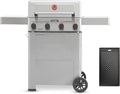Monument Grills 4 Burner Propane Gas Grill with Broil Zone Stainless Steel Patio Mesa 2 Barbecue Grill with Cooking Plate Foldable Side Shelves Fast Heating Assembles in 30 Mins Mesa II 410FBZ