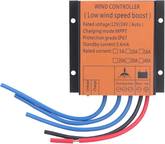 800W 24V Vertical Axis Wind Turbine VAWT 3 Blades Wind Power Generator Off Grid System Kits Low Noise Wind Generators with MPPT Charge Controller to Charge 24V Battery