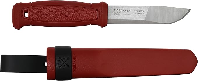 Morakniv Kansbol Sandvik Stainless Steel Fixed-Blade Survival Knife With Sheath Dala Red™ 4.3 Inch