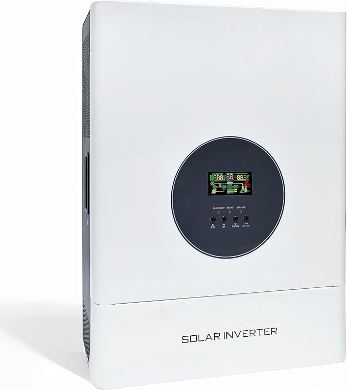 5000W Split Phase Hybrid Solar Inverter 48VAC to 110V/220VAC Built-in 120A MPPT Solar Charge Controller Max.PV Input 6400W 150VDC 60A Work w/ 48V Lead Acid/Lithium Batteries for HomeRVTruck