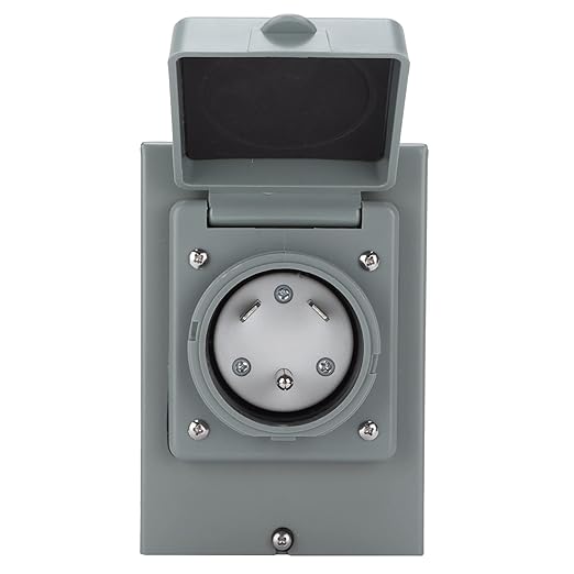 30a Power Socket 17.0×12.0×12.0 Generator Power Inlet Box 3750w Outdoor Weatherproof Convenient Installation Accessory for RV Compatible with RV Power Cords Perform