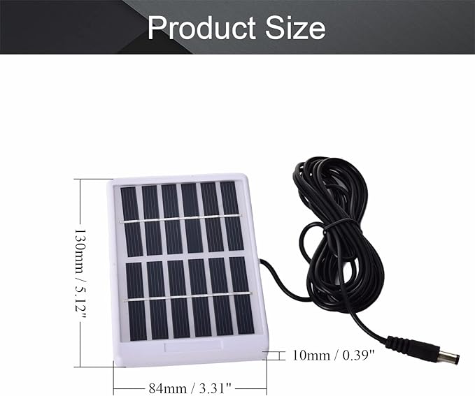 Fielect 5Pcs 6V 1.2W Mini Solar Panel Module Polycrystalline Silicon DIY Battery Power Charge Solar Cell Panel Module with Wire DC Plug White