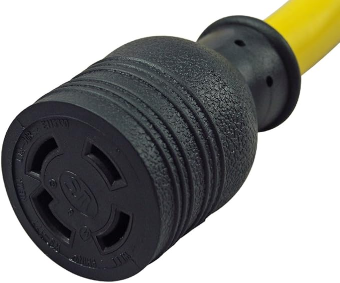 Conntek PL1430L1420 30-Amp 125/250-volt Model L14-30P Locking Plug for Model L14-20R 20-Amp 125/250-volt Locking Female Connector Adapter Cord Yellow with Black