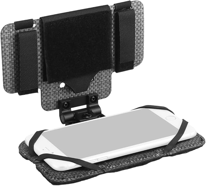 Let Me Be Airsoft Plate Carrier Molle Phone Carrier Outdoor Lightweight Navigation BoardWide Angle Foldable Phone Holder Chest Rig Hovering Mount Tactical Vest Accessory (Black)