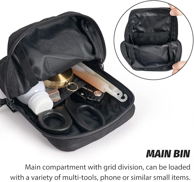 Tactical Utility Pouch Multi-Purpose MOLLE Pouch Tactical Small EDC Waist Pouch Multi-Tool Organizer for Tactical Backpack 500D Nylon