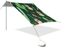 xigua Guitar Beach Tent Sun Shelter with Carrying Bag - Silver Coated Oxford Fabric Beach Canopy for Beach Camping Fishing - Includes Windproof Ropes Sandbags &amp Stakes