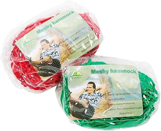 Portable Hammock Portable Hammock Meshy Rope Hammocks Sleeping Net Bed Hanging Nylon for Outdoor Beach Garden Backyard for Backpacking Beach (Color : Green)