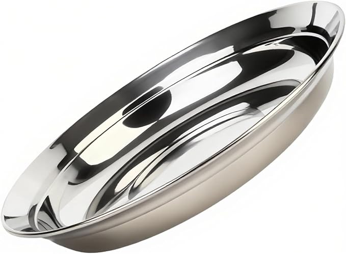 4-Piece Stainless Steel Pasta Plates and Bowls Set 8.6 inch 47oz Large Double Walled 18/8 Metal Soup Salad Bowls &amp 18/10 Steel Plates Dinner Dishes Unbreakable for RamenPhoCerealDishwasher Sa
