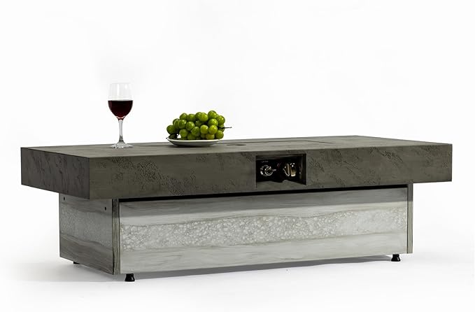 Outdoor Fire Pit Table Propane Gas Fire pits Outdoor Fireplaces 47.2'' Rectangular Firepit Table 50000 BTU Fire Table for Patio Set Two Options of Assembled Hight Grey.