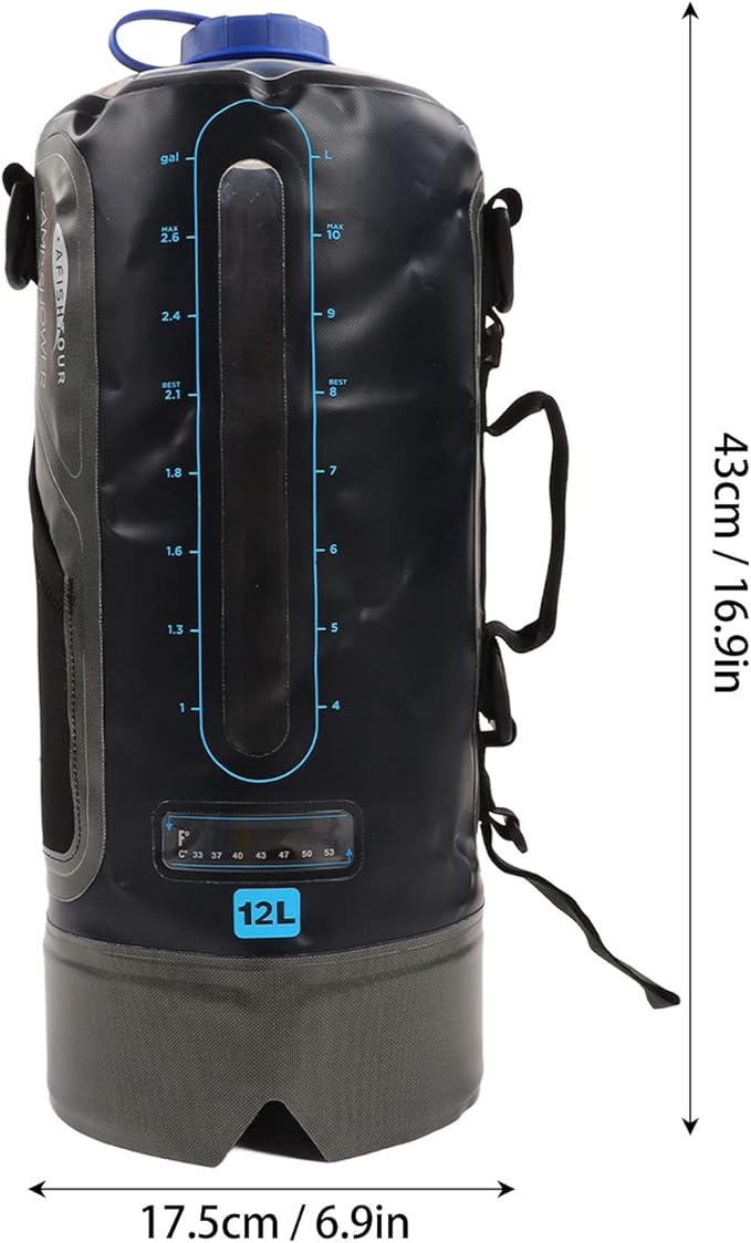 flexman 12L Camping Shower Portable Foldable Bath Bag Kit with Pump and Water Tube Camping Shower Bag for Travel Camping Barbecue Hiking Bathing Pets