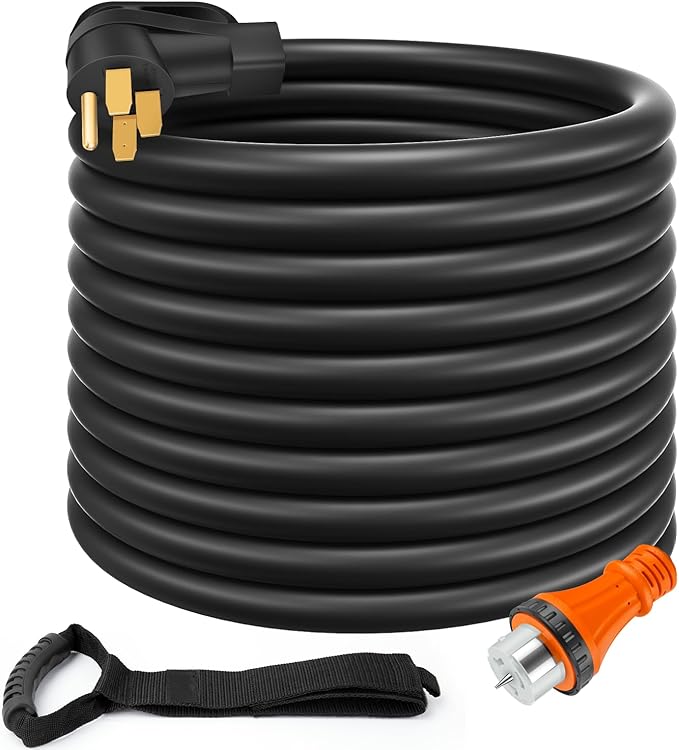 Rophor 50 Amp Generator Cord 50 Feet NEMA 14-50p to CS6364 &amp SS2-50R Generator Emergency Power Cord 125/250V 12500 Watts Perfect for Generator to House Connection