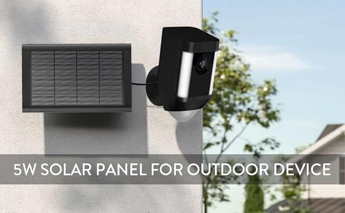 Ring Solar Panel(2nd Generation) 2-Pack 5W Ring Solar Panel Charger with Mount and 12FT Extension Cable for Stick Up Camera &amp Pro Spotlight Plus &amp Pro Stick Up Spotlight Cam Battery (2Pack