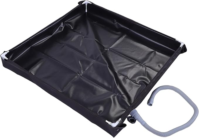 Portable Shower Tray Foldable Camping Shower Base with Drain Plug Pipe PVC Portable Shower Pan for RV Outdoor Camping Garden Cleaning Washing Machine Overflow