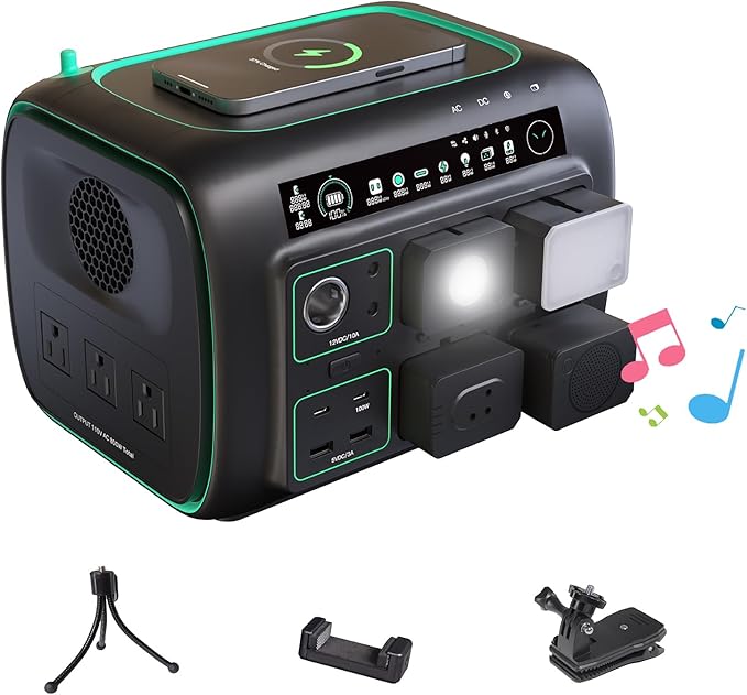 5-in-1 Portable Power Station with 4 Detachable Power Modules Voice &amp App Control 512Wh 800W (1600W Surge) Solar Generator 3 AC for Camping &amp RV