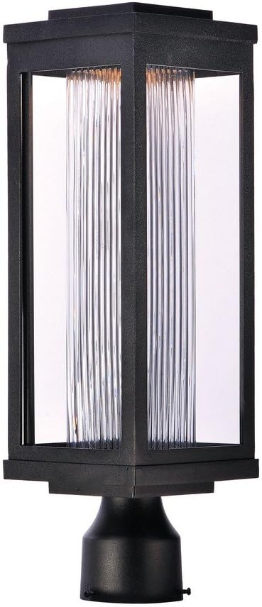 Maxim Salon-12W 1 LED Outdoor Post Mount-6 Inches Wide by 19.5 inches high-Black Finish-Bubble Glass Color