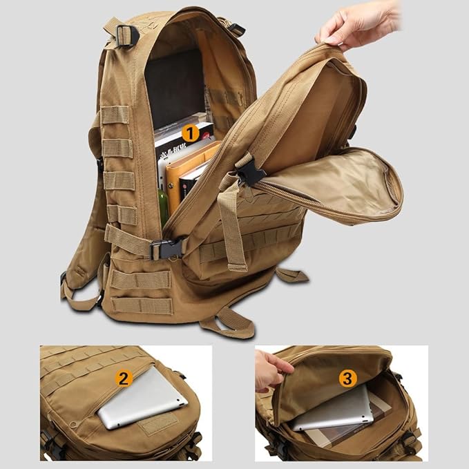 Military Tactical Backpack for Men and Women 3D Assault Pack Bag Rucksack with Molle System Hiking Pack (Jungle Digital)
