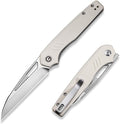 CIVIVI Guile Pocket Knife Folding Knife for EDC 3.25 Swedish 14C28N Blade G10 Handle with Reversible Deep-Carry Clip C24062B-3 (Ivory)