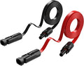 Bateria Power Super Flat Solar Cable Connector 30Amp Balcony Photovoltaic Solar Extension Wire with Male and Female Connectors Solar Panel Adaptor for RV Solar Panels (Black and Red) 100CM 3.3FT
