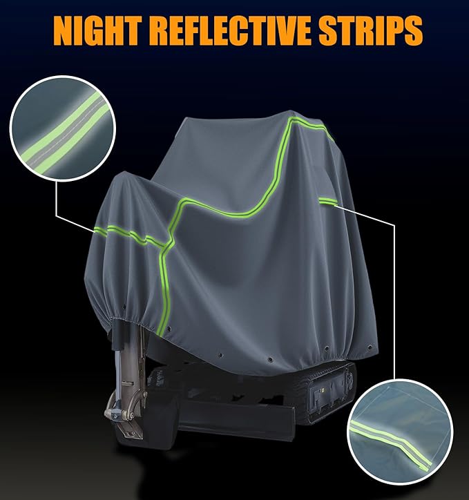 Mini Excavator Cover Fits 3000-4000 lbs Models Mini Excavator Covers Waterproof Compatible with Bobcat E20/Kubota U17/Caterpillar/John Deere 17G 600D Excavator Cover Heavy Duty Excavator Cover.